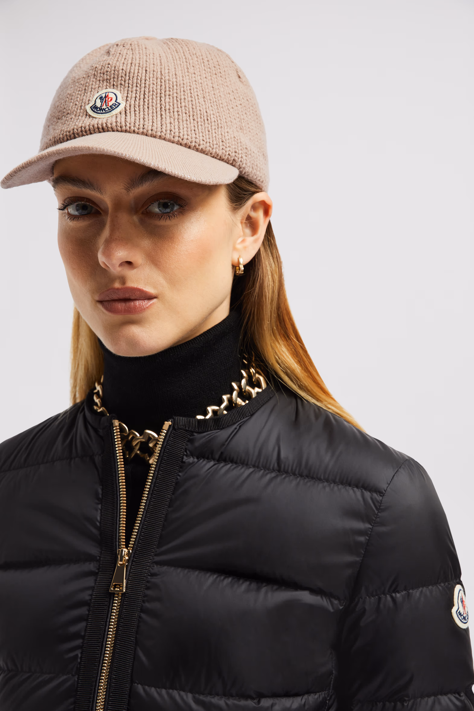 Gorra de béisbol de punto de algodón Mujer Beige Moncler 2